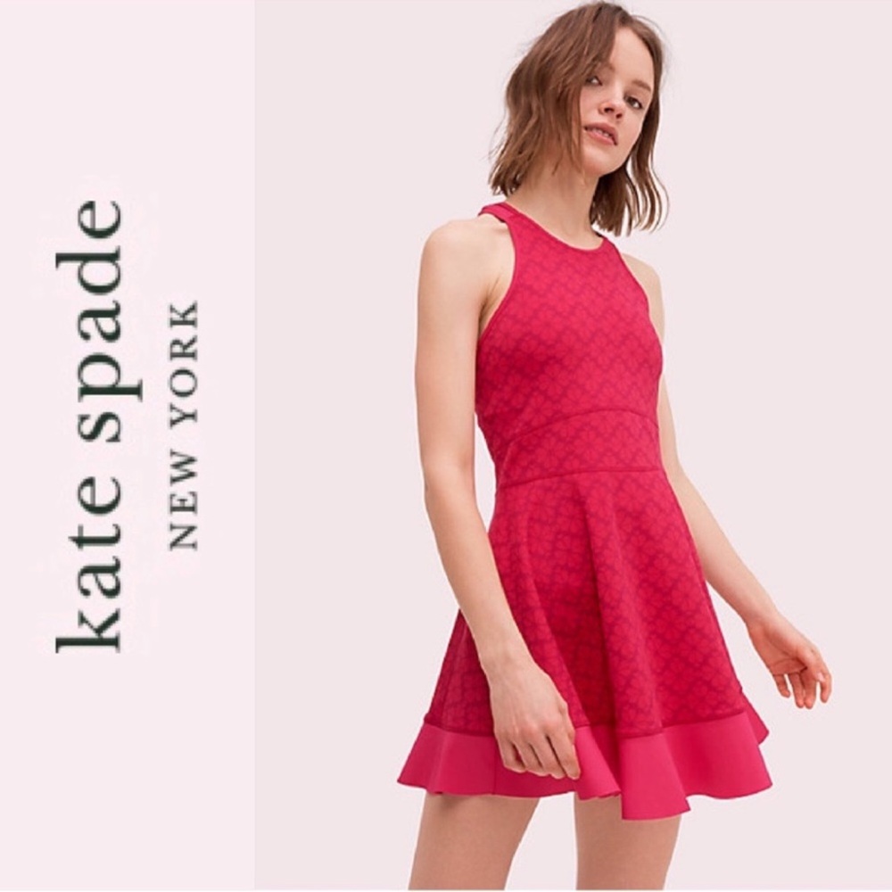 Kate Spade Floral Jacquard Athletic Dress in Brown